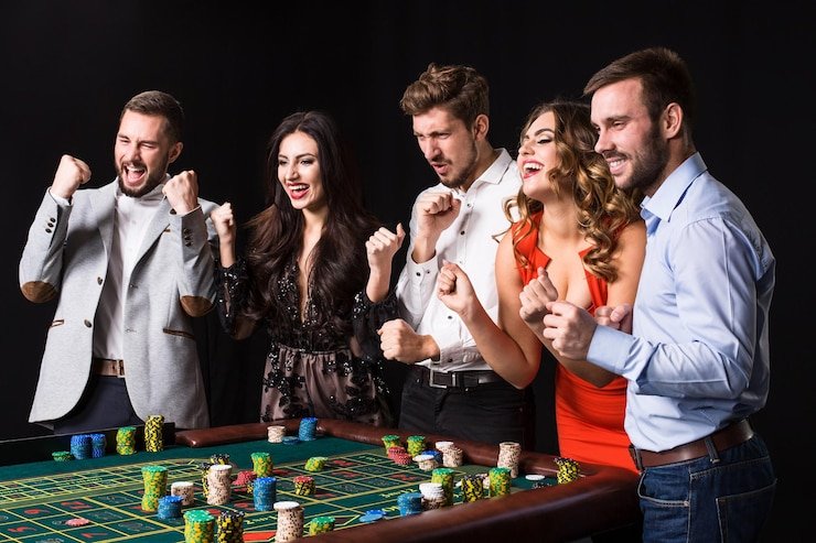 Blueprint Gaming slot game interface with stake controls and spin button highlighted